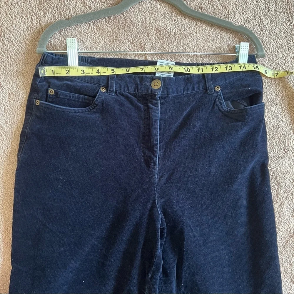 🛍️Ruby Rd. Women Straight Leg Corduroy Pants Navy Blue sz 8 Cotton Work Gorpcore